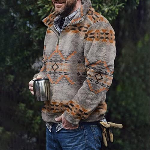 Дедо џемпер руно Ацтек печати гроздобер забавни џемпери удобно топло суетер пара дома за мажи зима