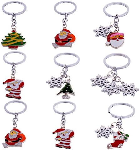 Bestoyard Симпатична мини новогодишна елка и дизајн на снегулка за чанти за клучеви за клучеви за клучеви за клучеви за клучеви за декоративни ланци на ланци за ситници