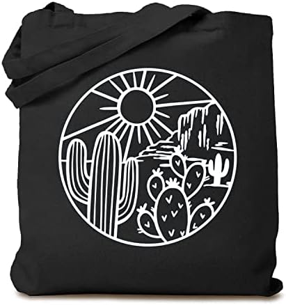 Симпатична пустинска кактус платно торба пустина авантуристички lубител на еднократна торба за купување за жени Смешен подарок,