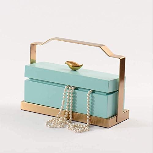 UXZDX кутија за накит рачно изработени патувања за куќиште за накит за складирање на куќиште за девојки дама обетки, прстен, ѓердан, приврзок,