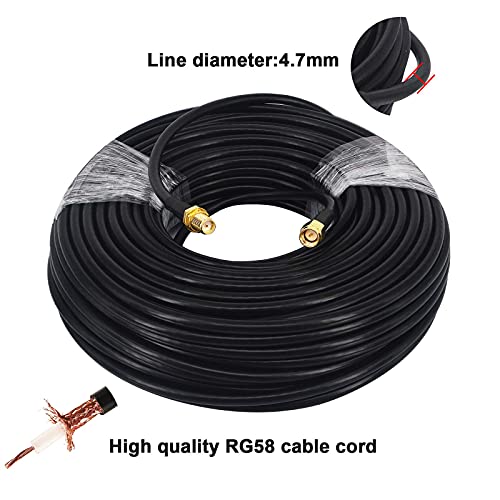 Boobrie 82ft/25m SMA Coaxial Extension Cable RG58 SMA MALE TO SMA Femaleенски конектор RF Coax кабел со ниска загуба на антена за 3G