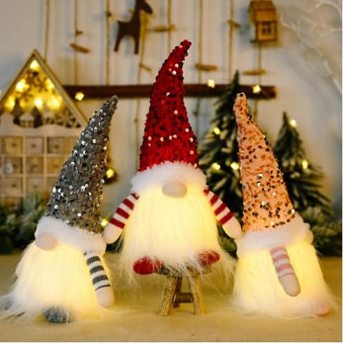 Продава Божиќни Украси Божиќни Светки Со Светла Божиќен Сјај Безлични Кукли 3 парчиња