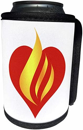 3drose Слика на срцето со пламен - може да се лади обвивка за шише