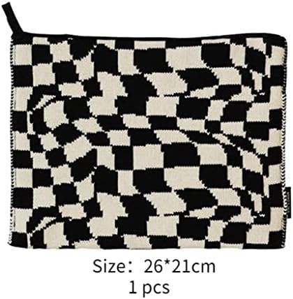 Dingzz Ladycc Checkerboard плетена торба за ткиво дневна соба за складирање торба за складирање на торбички нордиски стил дневна соба трпезарија
