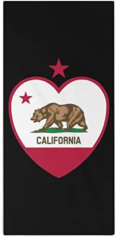 Калифорниско знаме срцеви рачни крпи за рака и миење на телото меки меки за миење садови со слатки печатени за кујнски хотел за кујна