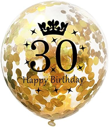30-ти роденден балони Златни И Црни Украси За Забави Латекс Златен Конфети Балон За Жени Мажи 30 Годишна Годишнина Тема Роденденска Забава Материјали 15 Пакување 12 ин?