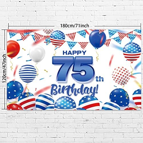 Среќен 75 Ти Роденден Среќен 4 ти јули Украси Комплет Банер Позадина Црвена Бела Сина Лента Ѕвезди Балони Патриотска Тема Декор За Американскиот Национален Мемориј?