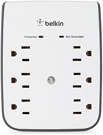 Белкин 6-излезен заштитник на USB-пренапони, монтирање на wallидови-идеален за мобилни уреди, лични електроника, мали уреди и повеќе и 3-излез USB-заштитник за засилување,