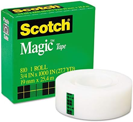 Scotch 8101K магична лента, 1-инчен јадро, 3/4-инчен X1000-инчи, 1/pk, транспарентен