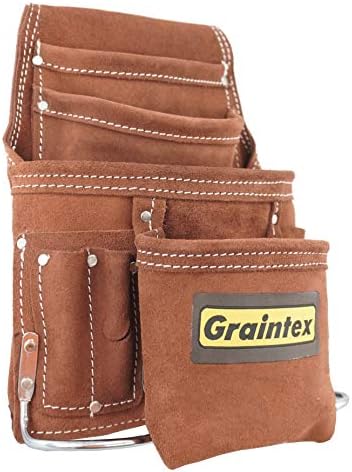 Graintex SS2970 10 Pocket Nail & Tool Coush Barte Color Suede Leather For Handymen, изведувачи, конструктори, електричари, водоводџии