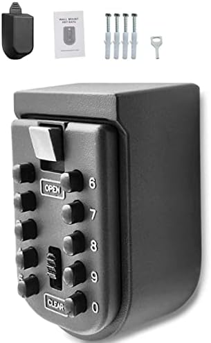 Кутија за заклучување на клучот за клуч за куќи, кутија за заклучување со комбинирано заклучување на wallидот, 10 цифри за безбедност на лозинка, кутии за клуч со копче
