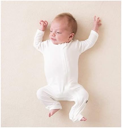 Ауро Меса бебе момче бамбус зип спиење n игра, без нозе, пижами за спиење со долги ракави едно парче ромпер 0-24м