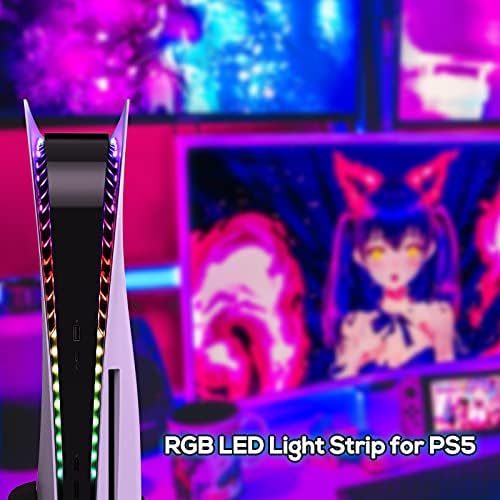 LED Светло ЗА PS5, Rgb Светлосна Лента DIY Декорација ЗА PS5 Конзола со 5050 LED Светла ФЛЕКСИБИЛНИ Светла Ленти ЗА PS5 Конзола