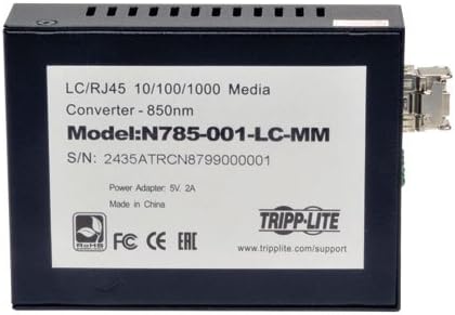 Мрежа Tripp Lite Chopper RJ45 Ethernet до Fiber LC Duplex Multimode Extender Converter, 850nm бранова должина, Gigabit 10/100/1000 UTP,