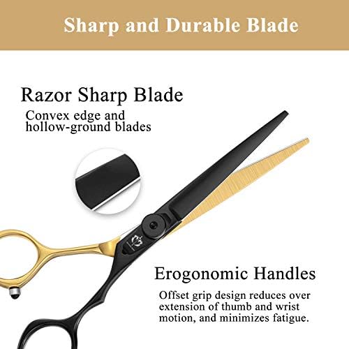 Професионални Ножици За Коса Остри Ножици За Фризура Со Бербер 6 Инчи Ножици За Сечење Коса Од Нерѓосувачки Челик За Мажи И Жени