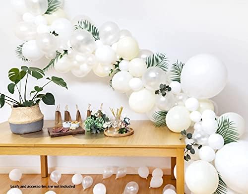 Токио сабота 16 стапки бел балон Гарланд свадбена декорација Арх лента комплет -130 парчиња Мешавина големини, бои, алатки
