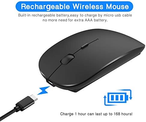Bluetooth Ергономски глушец за Mac, безжичен глушец со Bluetooth, 2,4G безжични глувци 4 и 3 прилагодливи DPI за лаптоп/компјутер/прозорци