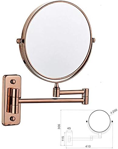 Lianxiao - Wallидно монтиран огледало, проширување на козметичко бричење на бањата за склопување огледало - 3x/1x зголемување