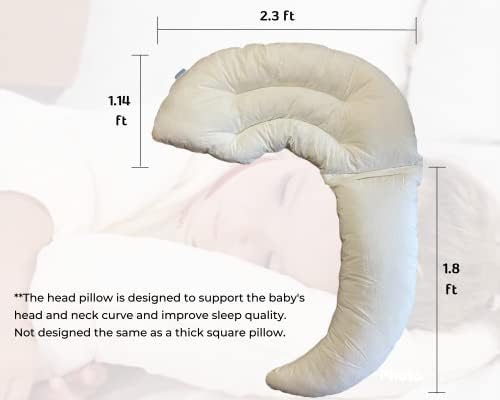 Новабабс „Нова перница“ одвојлива 2 парчиња глава и тело дете за кревет, памук, машина за перење, месечина и форма на облак