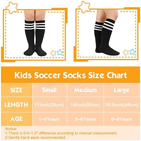 Американски трендови Детски мали деца фудбалски чорапи колена висока цевка долги чорапи три ленти униформни чорапи за момчиња девојчиња 1-9 години