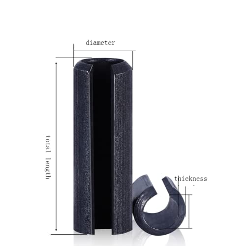 100 парчиња црн јаглероден челик пролетен коттер -пин, поделена пролетна мијалник, за машини и опрема, итн. Дијаметар на онтер m2.5mm, должина 22мм.