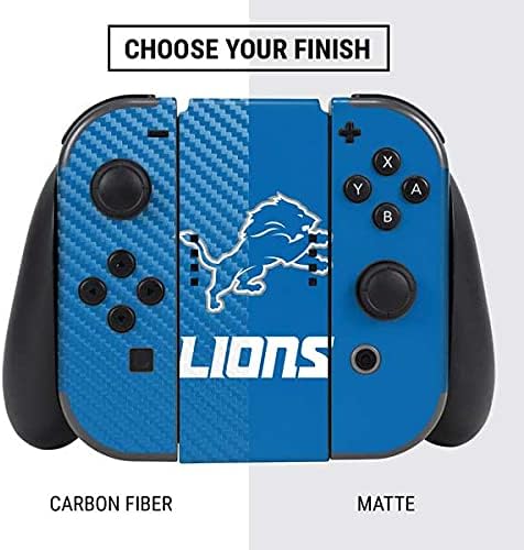 Skinit Decal Gaming Gaming Skin Chage компатибилен со пакет Nintendo Switch - Официјално лиценциран NFL Детроит лавови потресен