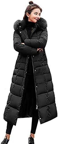 RMXEI женски зимски палта женски модни модни јаки за голема коса тенок долг памучен памук памук со памучна јакна