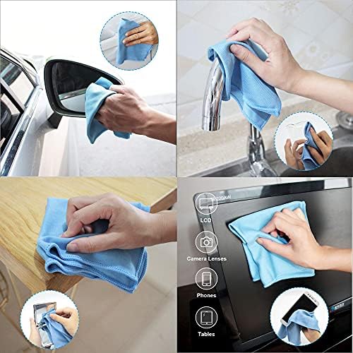 Muzoct 8pcs микрофибер крпа за чистење на крпа за стаклени прозорци огледала дома кујнски автомобил)