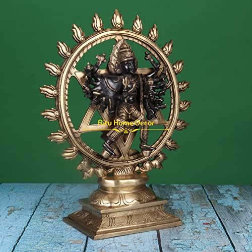 Месинг црна завршница Сударшана Чакра статуа Господ Вишну идол Нарајана оружје Кришна божество хиндуски религиозен бог идол небесен дискус скулптура