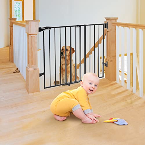 Бабелио 26-43 Хардвер монтиран бебе/кучиња порта за скали и 26-40 под притисок за плаќање на вратата, црна