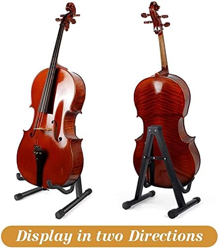 Штанд на виолончело во Малез, виткање на држач за поддршка на виолончело А-рамка со нелизгачки гумени меки пени за виолина 1/8-4/4 виолетова