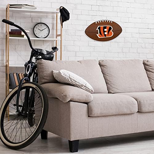 Rico Industries NFL Синсинати Бенгалс Бенгалс Фудбалски облик пресечен знак - Декор на домот и дневната соба - меко чувство за да се обеси