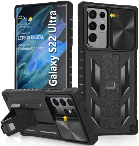 Случај За Samsung Galaxy S22 Ултра: Заштита Од Пад На Воено Одделение Цврста Заштитна S22ultra 5g Телефонски Капак Со Вграден Kickstand &засилувач;