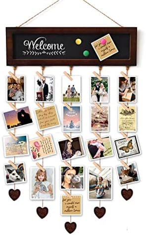 ЕКСКВИДЕКА Рамки За Слики Колажна Табла За Прикажување со 30 Клипови-Организатор На Повеќе Фотографии Картички Со Прилагодливи Канапчиња