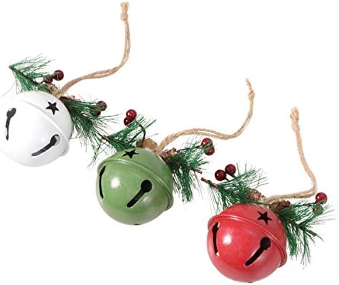 Амосфун Декоративни Ѕвона 3 парчиња Божиќни Ѕвона Орнаменти Рѓосан Џингл Бел Божиќно Дрво Висечки Украси За Празнични Забави