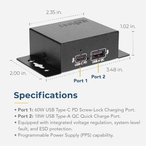 Кулгеар Полнење! Мини 75W ДВОЈНА Порта USB-а &засилувач; USB-C Pd Полнач w/PPS &засилувач; QC4. 0 Поддршка
