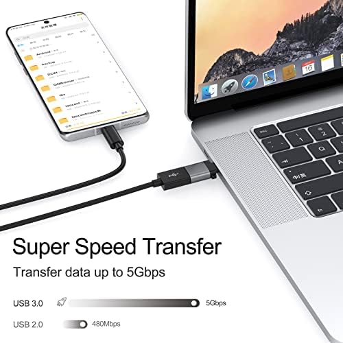 USB C ДО USB Адаптер 2 Пакет, USB-Женски ДО USB-C Тип Ц Машки Конектор Со Приврзок за Клучеви, Thunderbolt 3 &засилувач; 4 ДО USB 3.0 Адаптери