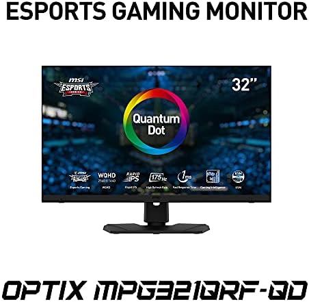 MSI Full QHD Анти-Отсјај 1ms 2560 x 1440 175hz Освежување Стапка HDR Подготвени USB/DP/HDMI 31.5 Монитор