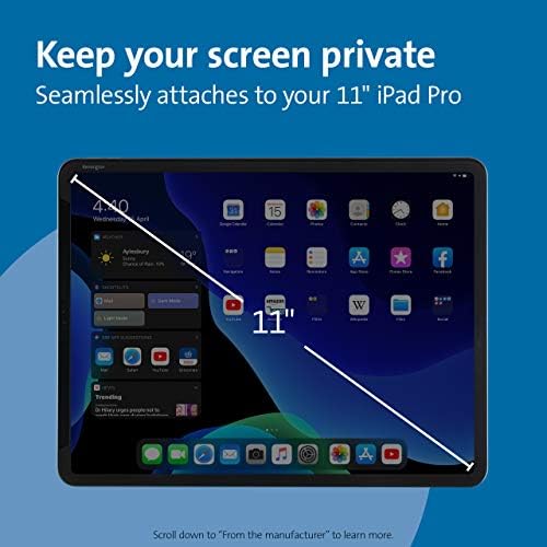 Екран за приватност на Кенсингтон СА11 за iPad Pro 11 “