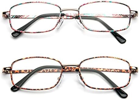 Кокобин очила за читање 2-Пакет Раб Метална Рамка Очила За Мажи и Жени