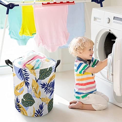 Персонализирани корпи за перење алишта за перење 42L летни тропски лисја алишта се попречуваат со капакот ретро палм Оксфорд зачудувачки