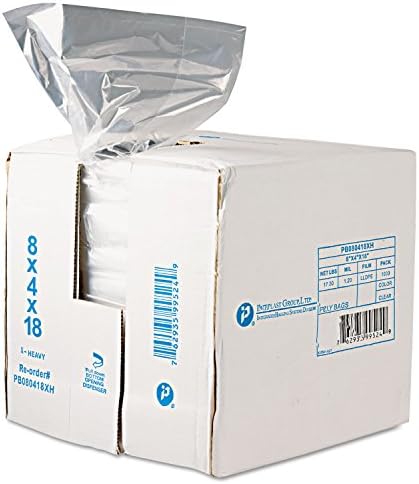 Добијте Reddi Food & Poly Bag, 8 x 4 x 18, 8-кварта, 0,68 мил, чиста, 1000/картон