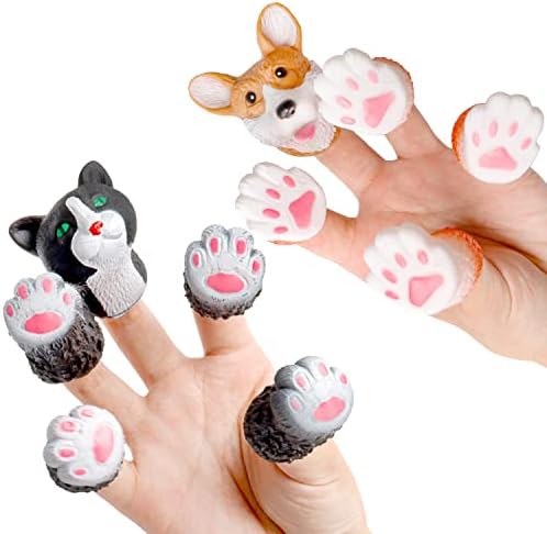 2 комплети прсти кутриња кутре мачки животни прсти кукли за Божиќен подарок за роденден