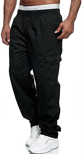 Карго панталони за мажи тенок вклопат обични работни панталони на отворено тактички панталони пешачки џогери панталони со мулти џебови