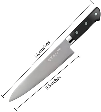 Chuyiren 2 парчиња јапонски нож за готвач 9,5 инчи, професионален нож за готвач Гјуто, остри нож од сашими со ергономска рачка, нож за