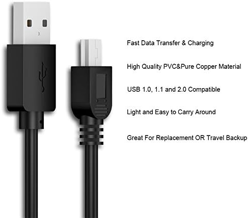 Maxllto 3FT замена USB 2.0 трансфер и полнач 2in1 кабел за кабел за канонски моќност A4000 е PowerShot A3300 е PowerShot A2500