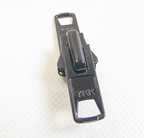 Ykk zipper Повлечете ја табулаторот лизгачи со чамци 10 Vislon Double Metal Pull Tab Zipper Sliders, сет од 2 парчиња - црна