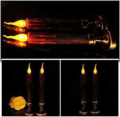 Nuobesty LED декор 2 парчиња лемони предводени чајни светла свеќи кои трепкаат батерија оперирани електронски лажни свеќи украси за