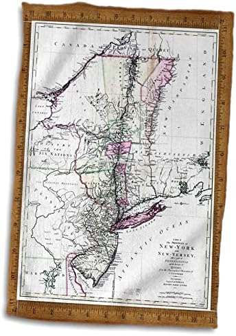 3дроза Фиренца Гроздобер-Антички 1771 Мапа На Њујорк њу Џерси-Крпи