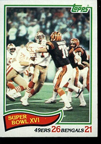 1982 Топпс 9 Супер Боул XVI Сан Франциско 49ерс/Синсинати Бенгалс НФЛ Фудбалска картичка НМ-МТ